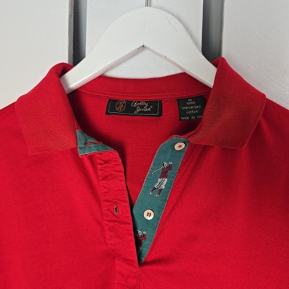 Bobby Jones Polo Golf Shirt VTG Medium Red Golfer Collar‎